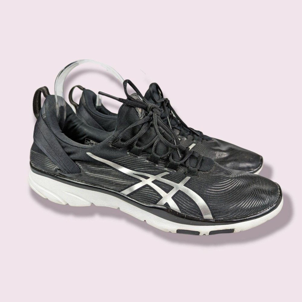 Asics Womens size 11 Training Shoes SANA 2 T S561N Black Silver Lightweight